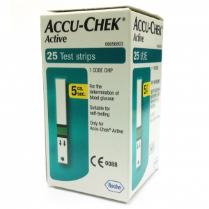 QUE THỬ ĐƯỜNG HUYẾT ACCUCHEK ACTIVE 25 (LỌ 25 QUE)