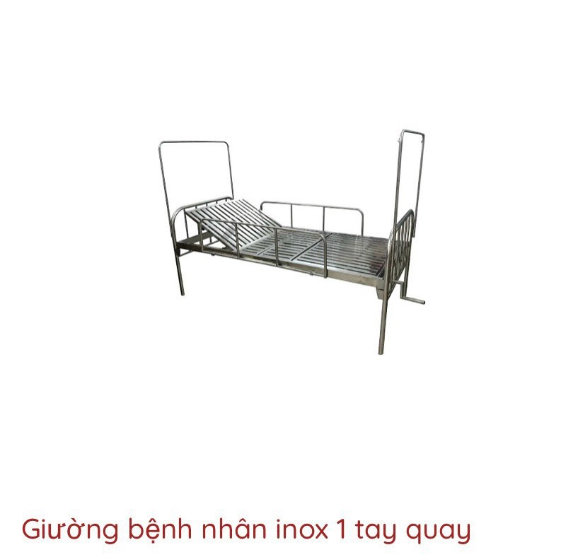 giường bệnh nhân inox 1 tay quay